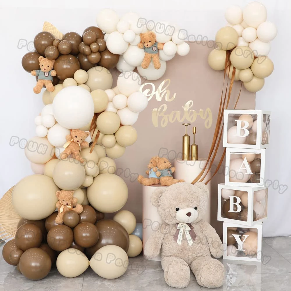 Doubled Nude Cream Peach White Balloon Garland Arch Kit Baby