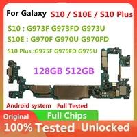 100% desbloqueado Para Samsung Galaxy S10 G973F G973FD G973U S10 + G975F G975FD G975U S10E G970F G970U G970FD Originais Motherboard