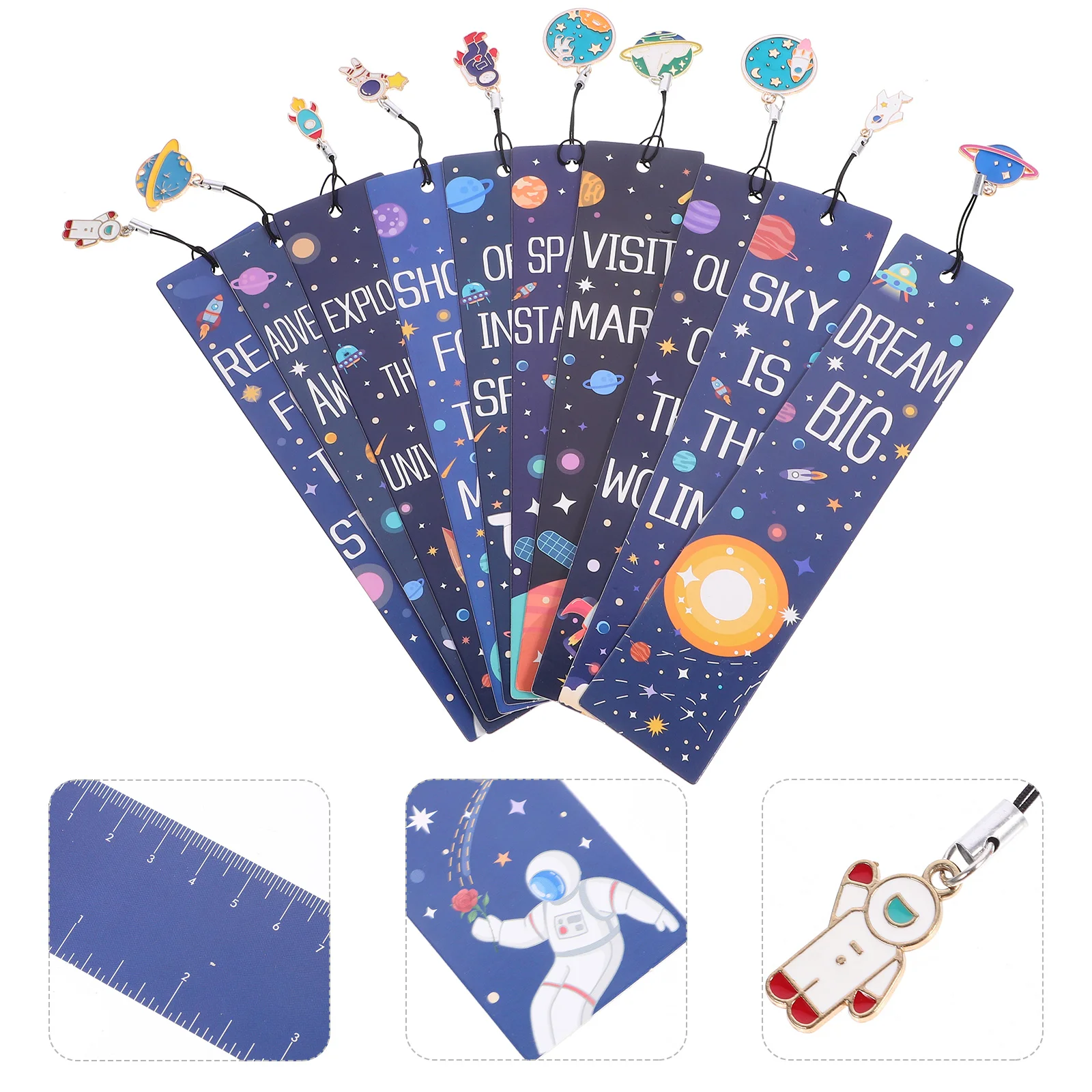 

10 Pcs Space Bookmark Reading Fun Bookmarks For Kids Scale for Students Bulk Kids Themed Gifts Books Decor