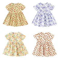 Sanlutoz Summer Cute Pattern Baby Girls Dress Casual Holiday Little Children Girls Dress