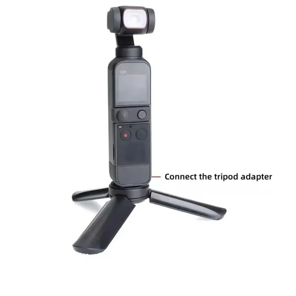 Support de bureau pour DJI Osmo Pocket 2, bâton selfie télescopique en position verticale.