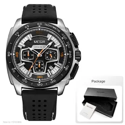 Megir Men's Chronograph Sport Watch with Quartz Movement and Luminous Features (White - Box)