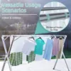 Clothes Drying Rack 79 inch Heavy Duty Stainless Steel Laundry Drying Rack Foldable &Length Adjustable Space Saving Garment Rack 3