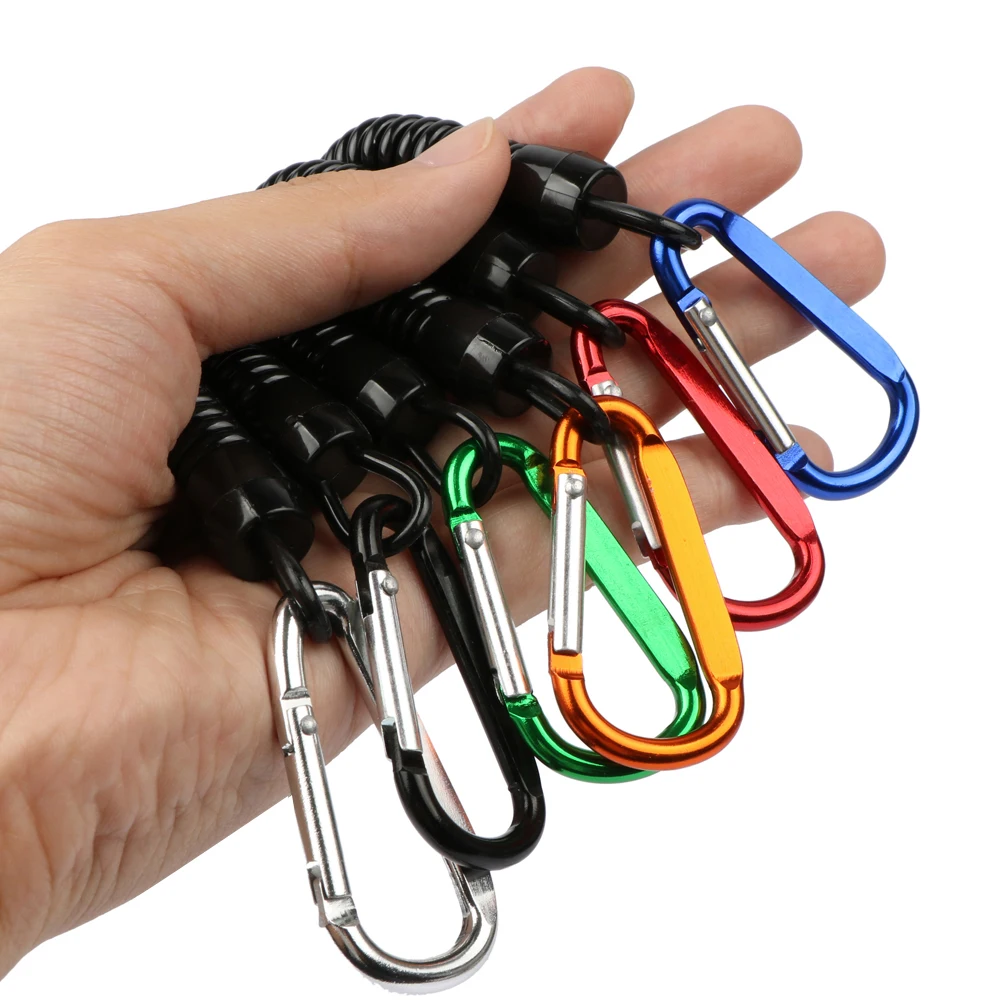 Fishing lanyards Goture 3pcs Fishing Lanyard 12cm/15cm/18cm Boating Fishing Rope Retractable Coiled Tether with Carabiner for Pliers Lip Grips