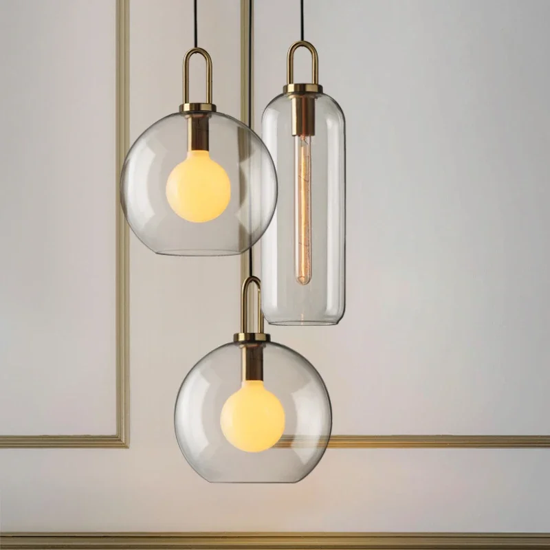 Nordic Modern Vintage Pendant Lamp Style Loft Restaurant Living Room Bar Bedside Glass Light Industrial Lighting Hanging Indoor 4