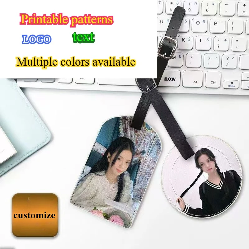 맞춤형 가죽 수하물 태그, 여행용 수하물 태그, 맞춤형 DIY 디자인, 연예인 지원 로고, 걸이 액세서리