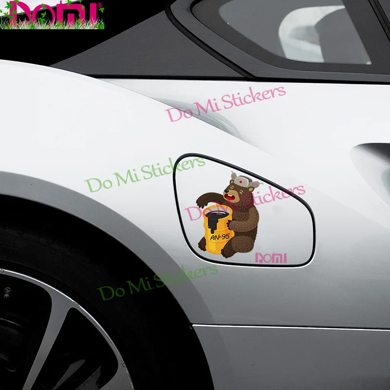 

Funny Russian Bear Cartoon Fuel Tank Cover Sticker Creative Design Car Stickers Racing Laptop Helmet Trunk Wall Vinyl Die-Cut