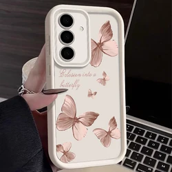 Shockproof Golden Butterfly Case - Premium Protective Cover with Elegant Design for Galaxy S21 FE 5G (WHITE)