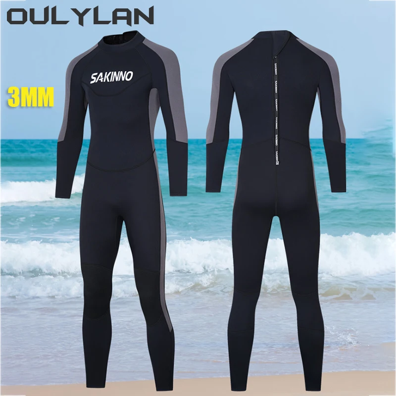 

Oulylan Men Wetsuit 3mm Neoprene Surfing Scuba Diving Snorkeling Swimming Body Suit Wet Suit Surf Kitesurf Clothes Equipment