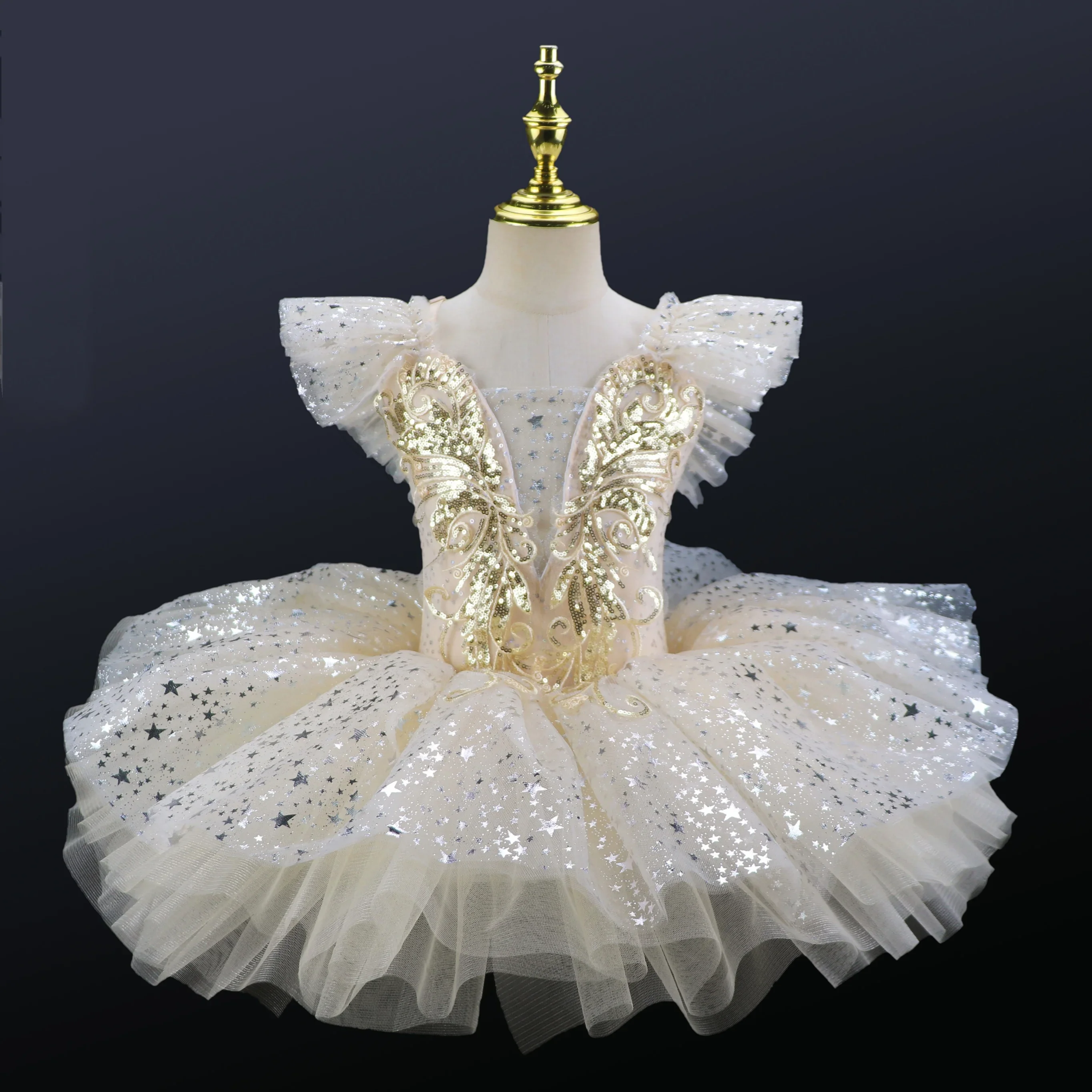 New Kids Sequined Ballroom Clothing Modern Dance Tutu Dress Girls Dance Dresses For Prom Stage Wear Ballet Princess Dress