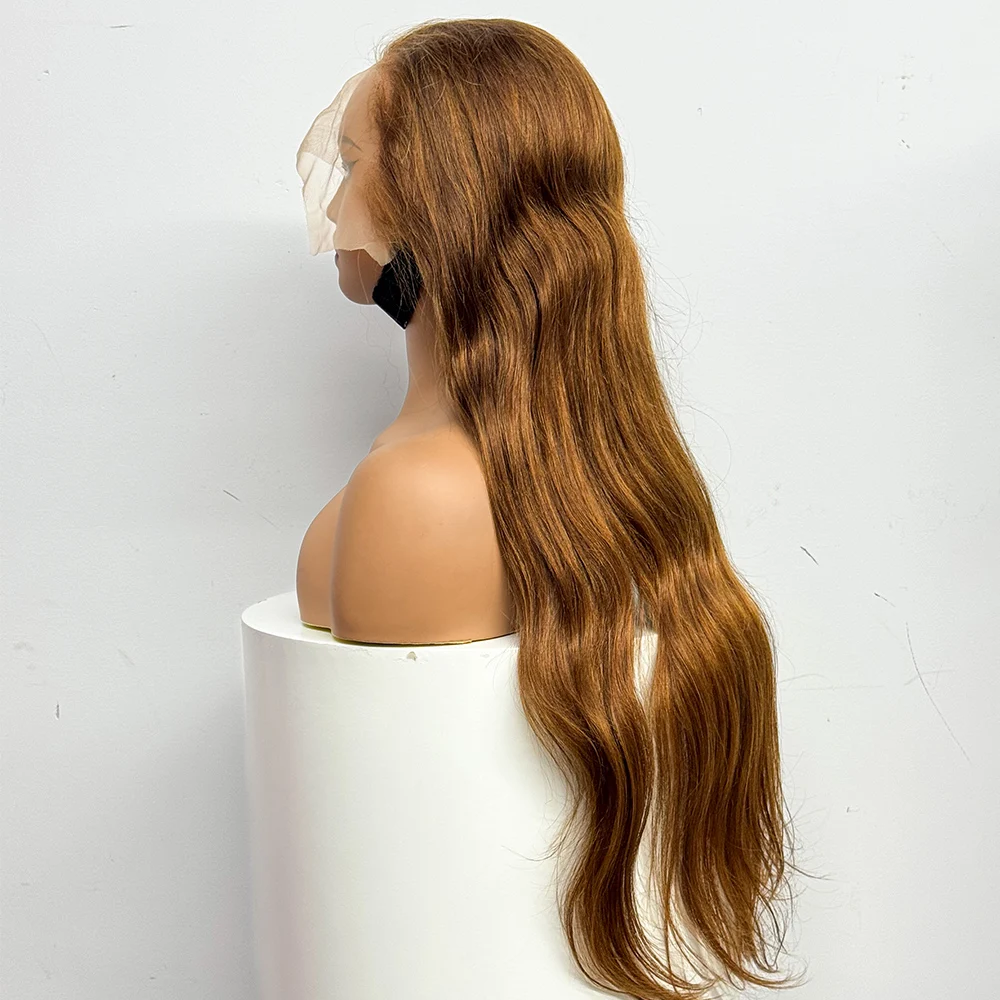 Chocolate Brown Straight Human Hair Wig 13x4 #4 Color 22-34inch Straight 13x4 Lace Frontal Human Hair Wig 250% Density For Women