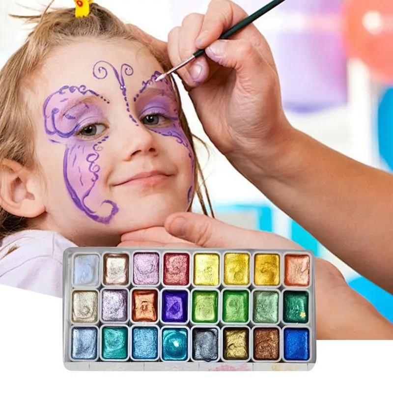 Pearlescent Watercolor Set Mica Pearlescent Pigment Art Watercolor Paint Palette Art Painting Kit Mineral Students Supplies