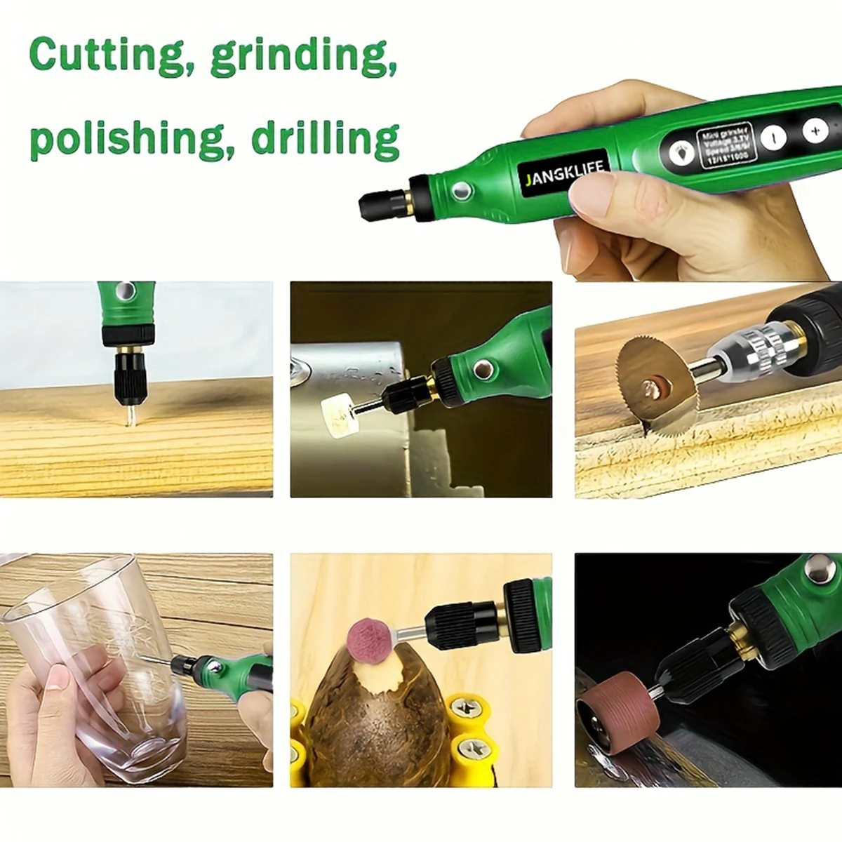 JANGKLIFE USB Cordless Rotary Tool Kit Woodworking Engraving Pen DIY For Jewelry Metal Glass Mini Wireless Drill 4