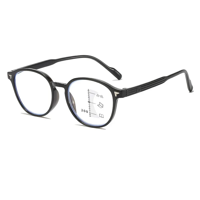 New Retro Progressive Multifocal Round Reading Glasses Far and Near Dual-purpose Presbyopia Glasses Anti Blue Light Eyewear 5