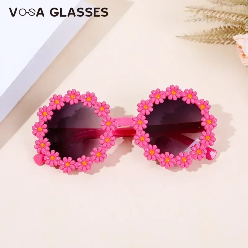 Girl Sunflower Round Flower Cute Ladies Fashion Sun Shade Glasses Children's Daisy Sunglasses Child Matching Sunglasses children sunglasses,kids sunglasses,fashion sunglasses