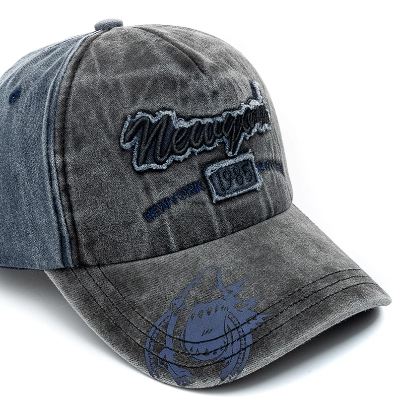 New Unisex Washed Cotton Cap Letter Embroidery Vintage Baseball Cap Men Women Adjustable Casual Outdoor Streetwear Hat