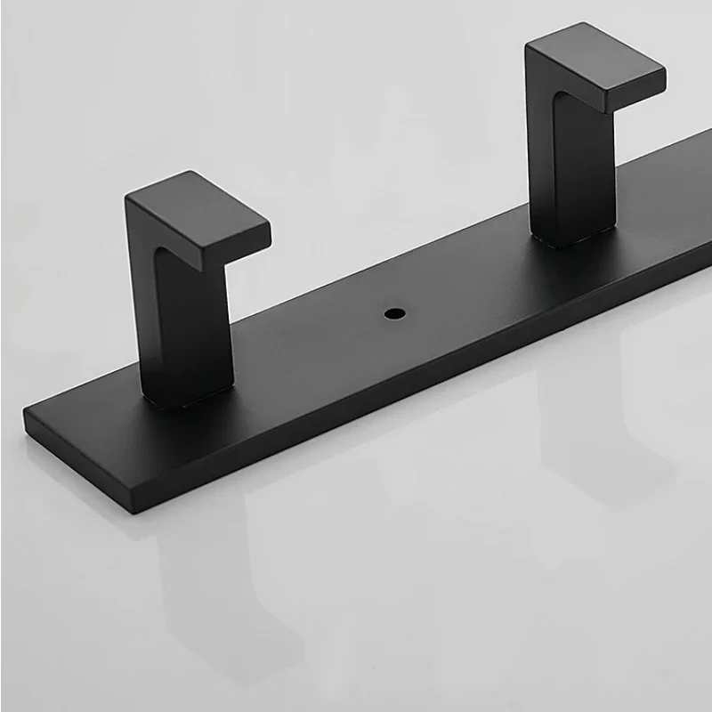 Light Luxury Aluminum Wall Hooks Decorative Modern Black/gold Towel Rack Wall Hooks Self-adhesive Home Innovative Accessories