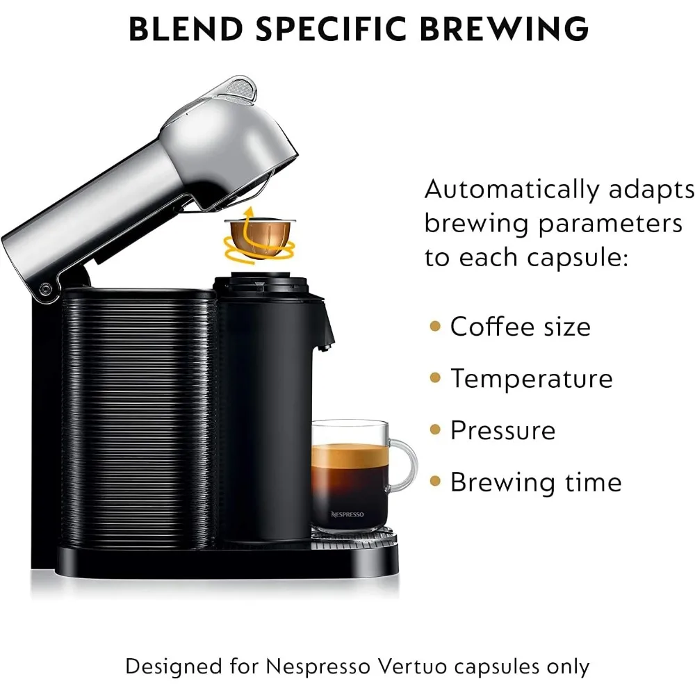 Coffee and Espresso Machine, Capsule coffee machine, household use, 5 Cups, Chrome 5
