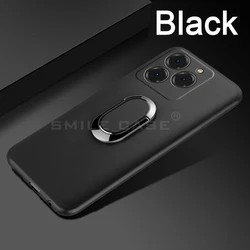 Premium Black Finger Ring Soft Silicone Cover for Ulefone Note 20 Pro (Black)