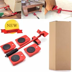 5Pcs Professional Furniture Mover Tool Set Heavy Stuffs Transport Lifter Wheeled Mover Roller with Wheel Bar Moving Hand Device 5Pcs Professional Furniture Mover Tool Set Heavy Stuffs Transport Lifter Wheeled Mover Roller with Wheel Bar Moving Hand Device