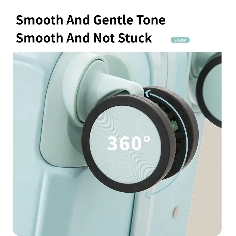 2024 Women's Suitcase Boarding Multifunctional Travel Suitcase Student Password Trolley Case Rolling Luggage Bag With Cup Holder
