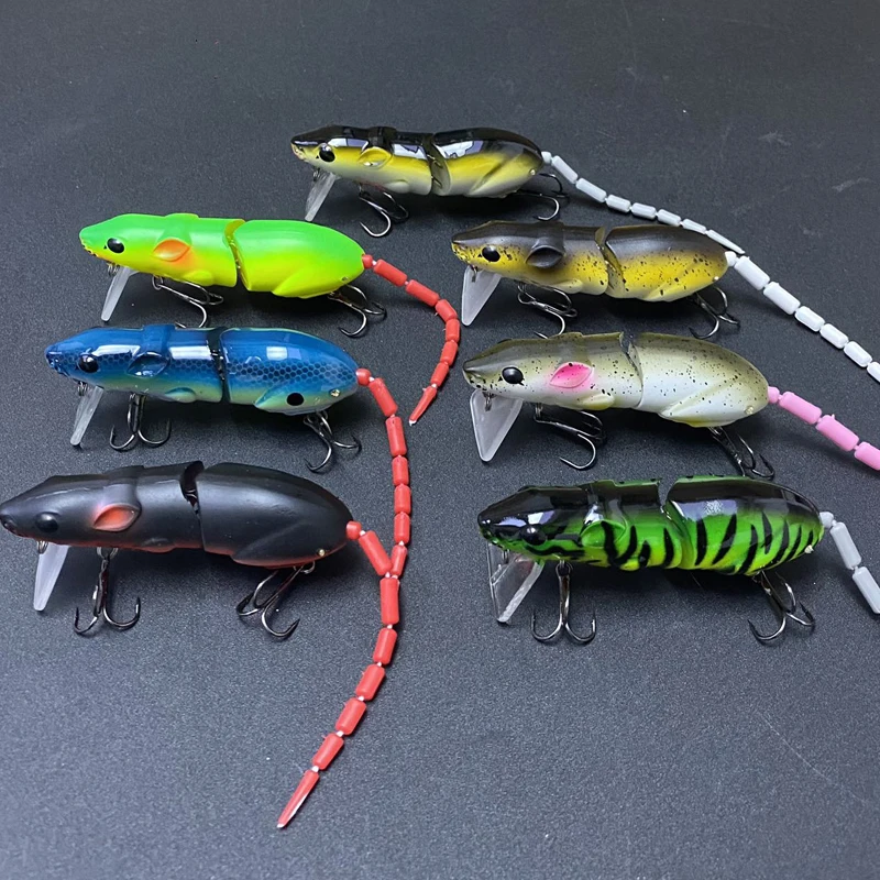 Esca Da Pesca Topo Ratto Snodato Per Superficie - 15,5g / 15,5cm Per Bass E Predatori