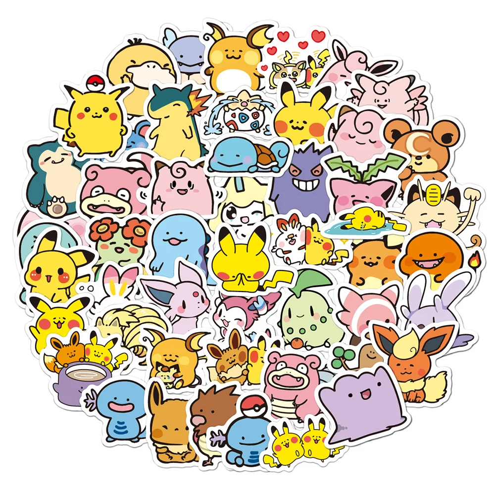 10/30/50/100 Stück süße Anime Pokemon Pikachu Gengar Aufkleber Kawaii Cartoon Kinder Aufkleber Spielzeug Telefon Notebook Laptop Graffiti Aufkleber