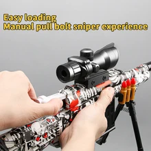  AWM M24 Sniper Gun Rifle Shell Ejection Soft Bullet Foam Darts Blaster Toy Gun for Boys Kids Adults Outdoor CS Shooting Games 