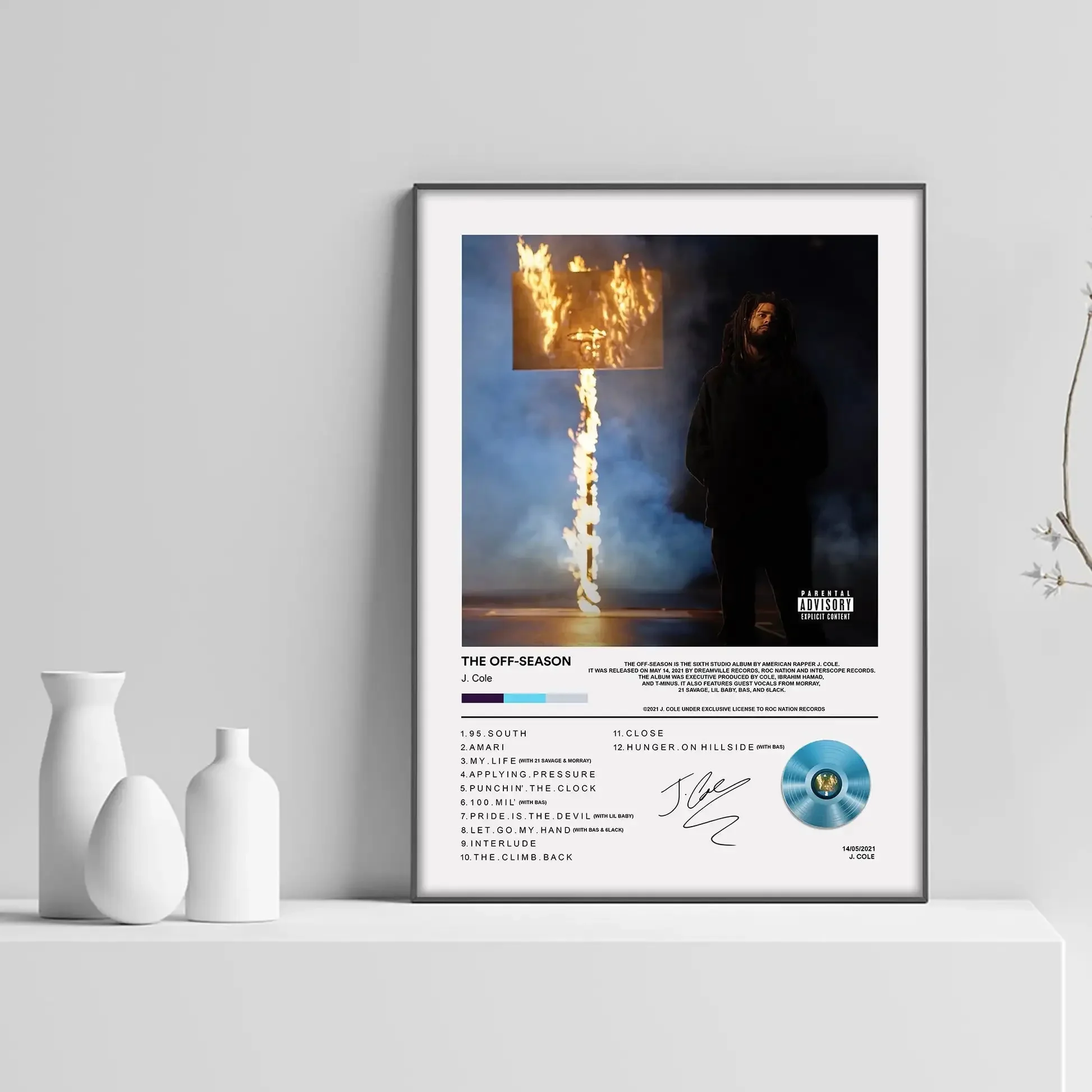 팝 랩퍼 J.Cole 신문 포스터 미적 음악 앨범 커버 캔버스 회화 포스터 및 인쇄 거실 장식