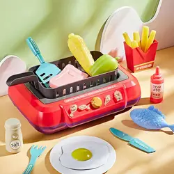 20PCS Multi-functional Induction Kitchen Cooking Set DIY Children's Play House Toy Food Recognize Change Color Toys Kids Gifts
