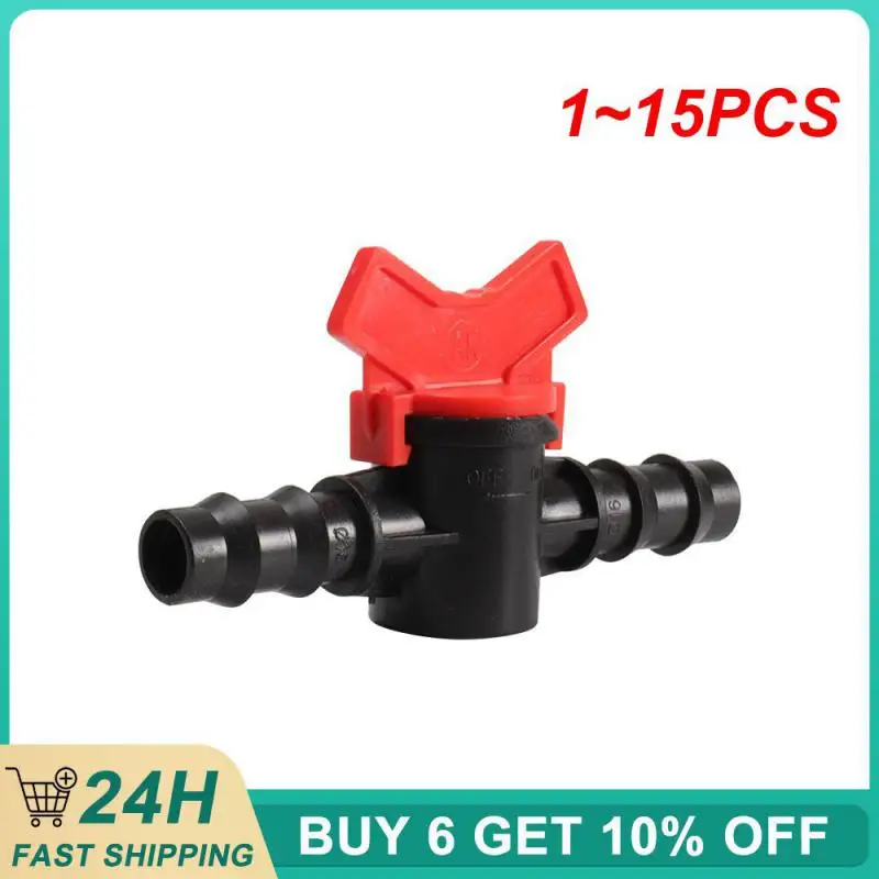 

1~15PCS Drip Irrigation Valve Smooth Plastic Watering Tool Garden Hose On/off Valve Fast Connection 16mm Pipe Accessory