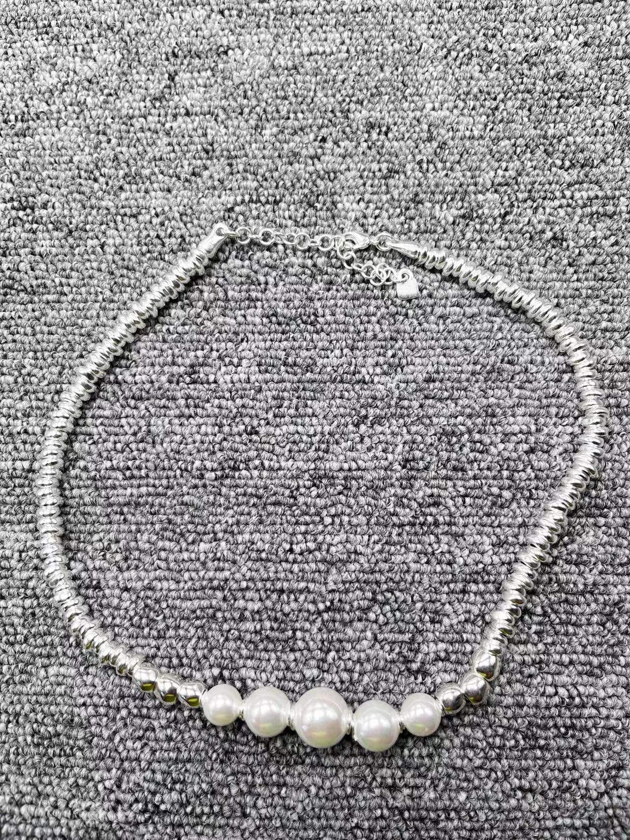 

2022 Новое модное ожерелье из серебра 925 пробы с жемчужными бусинами женский праздничный подарок