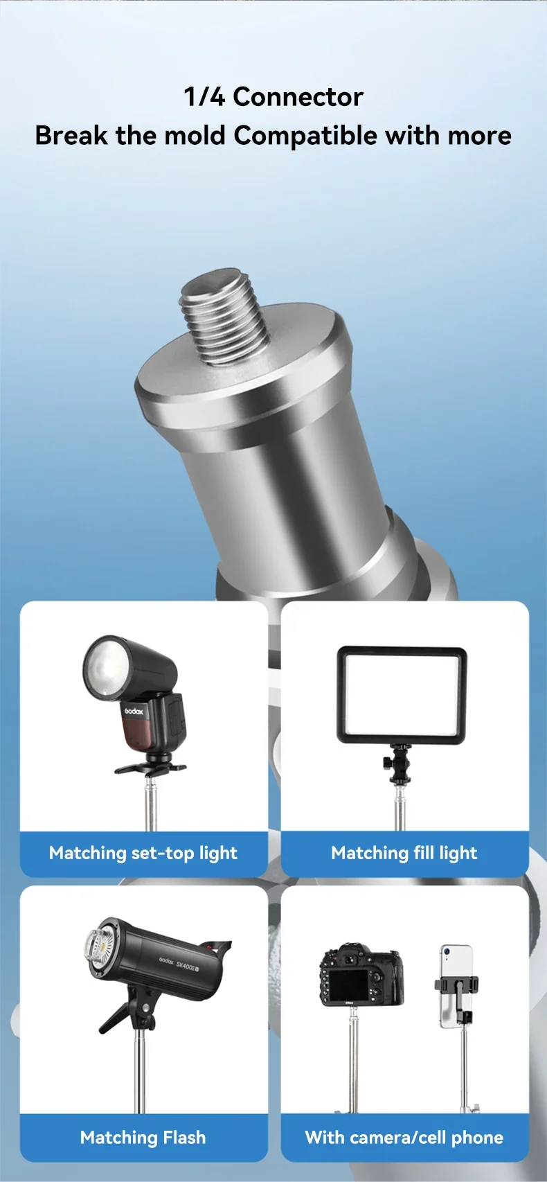 Tripod for Cell Phones Godox Photography Ring Light Softbox with Ball head Suppo