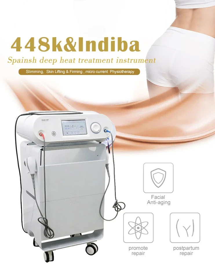 Indiba 448Khz radio frecuencia Body Care System Indiba RF cet ret tecar Weight Loss machine Penetrating 12CM Tecar machine commercial 12cm 16cm 20cm 22cm 25cm pizza dough rolling machine hand operate manual pizza dough making press machine