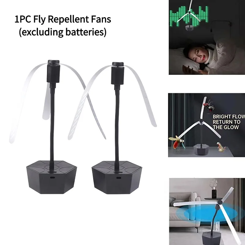 1PC Flexible Fly Repellent Fans For Outdoor Table Top Tables Battery Type Fly Fan For Food Keep Flies Away