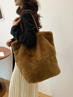 2025 Autumn Winter New Retro Large Capaci Fluffy Buet Bag Lazy Sle Single oulder Tote Bag Trendy Casual Handbag