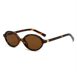 Vintage Luxury Oval Sunglasses - Retro Leopard Anti Blue Light Eyewear (Coffee)