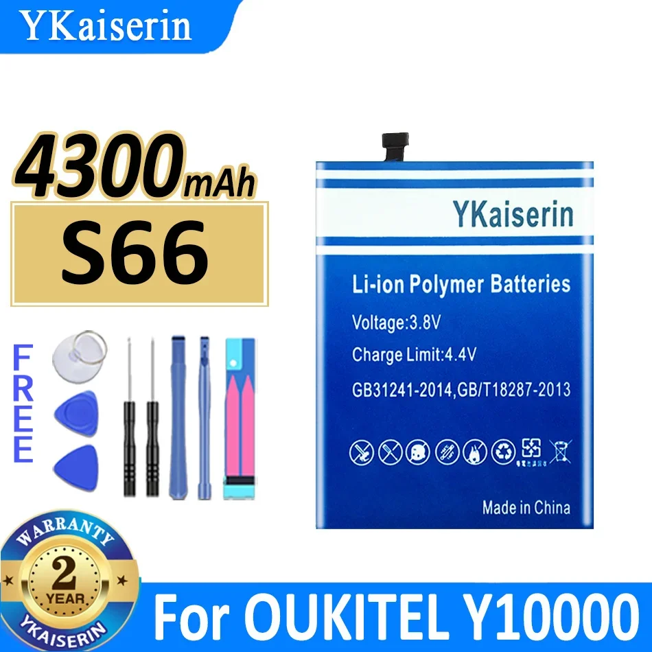 

4300mAh YKaiserin Battery S66 (Y10000) For OUKITEL Y10000 Mobile Phone Batteries