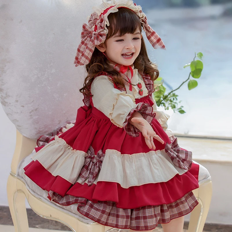

Children Dress for Girls Baby Autumn Long Sleeve Navidad Wedding Dress Girl Ball Gown Lolita Girl Princess Party Vestidos 2023