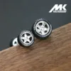 5 SET 1/64 Staggered Front Small Wheel Rear Large Wheel 10.7mm+12.7mm XS Series Alloy Car Tuning Wheel Plated Silver 2