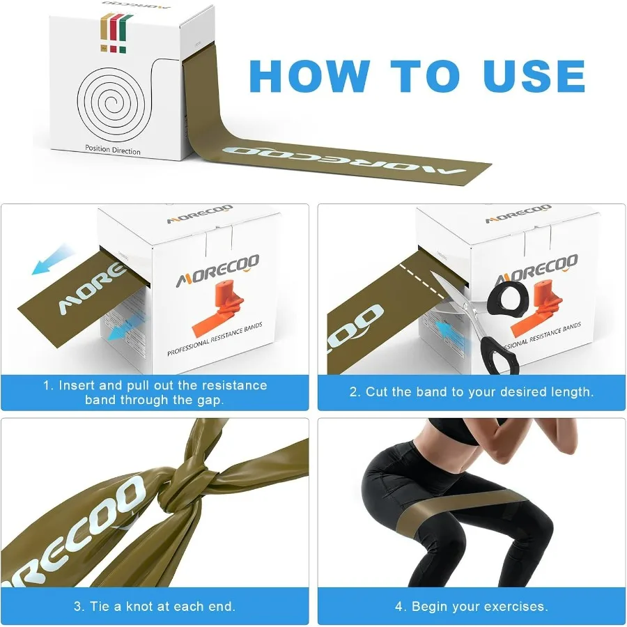 Resistance Bands 25 Yard Roll, Level 1, 2, 3 Professional Latex Physical Therapy Band, Exercise Bands for Working Out, Pilates,