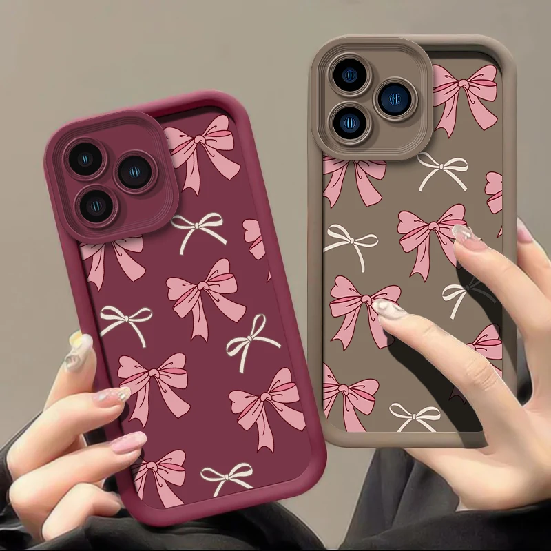Bow Knot Silicone Shockproof Phone Case with Camera Lens Protection