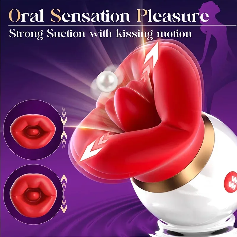 Powerful Sucking Tongue Vibrator Female Oral Sex Nipple G-spot Stimulator Vaginal Clitoral Masturbator Female Adult Products