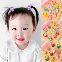 

10 PCS Cute Baby Hair Ring Animal Fruit Small Head Rope Rubber Band Elastic Hair Band Acrylic Children Hair Accessories Headwear