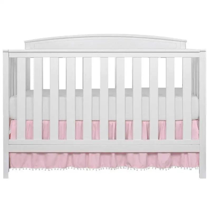 

Crib Dust Ruffle Mini Crib Skirt For Baby Boys Girls 28 X 52 Ruffle Crib Skirt Crib Dust Ruffle With Pom-poms For Standard Cribs