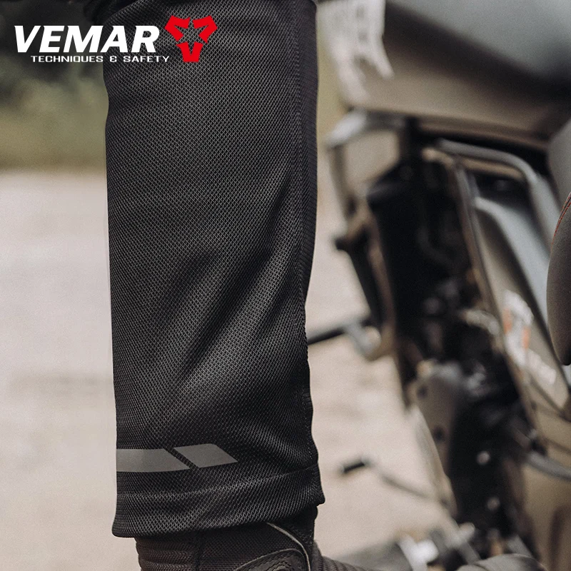 VEMAR 통기성 메쉬 오토바이 라이딩 바지, 땀 흡수 CE 무릎 바지, S-4XL 라이딩 바지, 여름