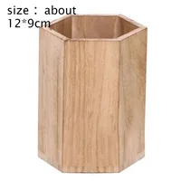 1PC Wooden Pen Holders Desktop Storage INS Style Large Capacity Pen Holder Box Multifunctional Wooden Pencil Organizer 6