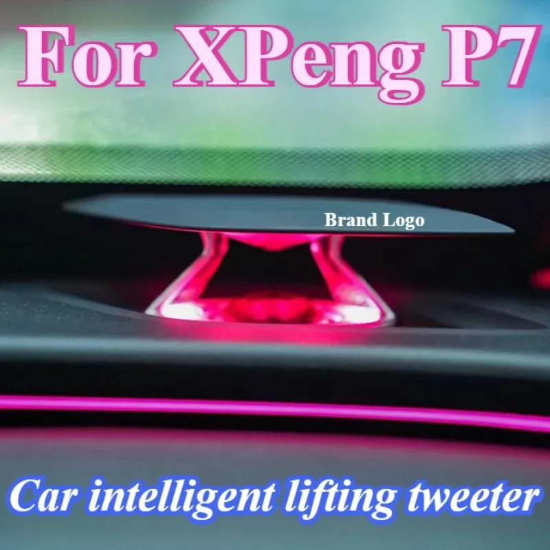XPeng P7 용 지능형 고음 분위기 조명 증폭기, 주변 스피커 장식 문, 야광 경적 커버