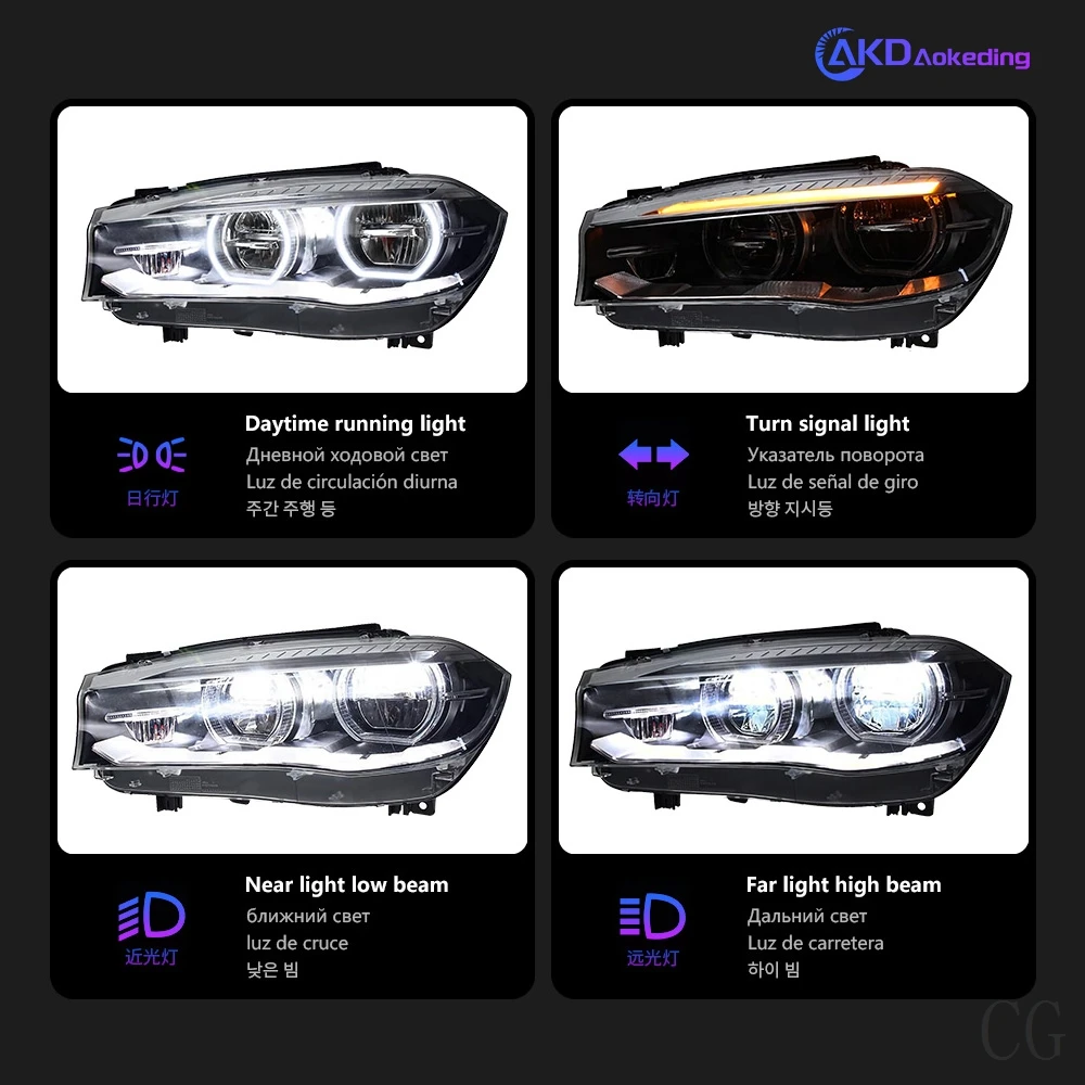 Headlight For BMW X5 F15 LED Headlights 2014-2018 X6 F16 Head Lamp