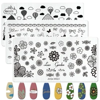 Cartoon Animal Floral Leaves Nail Stamping Plate Image Transfer Template Geometric Flower Stainless Steel Stencil Nail Art Tools 1